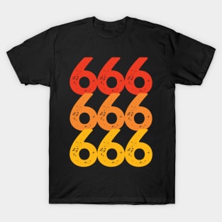 Retro Distressed Satanic 666 Halloween T-Shirt